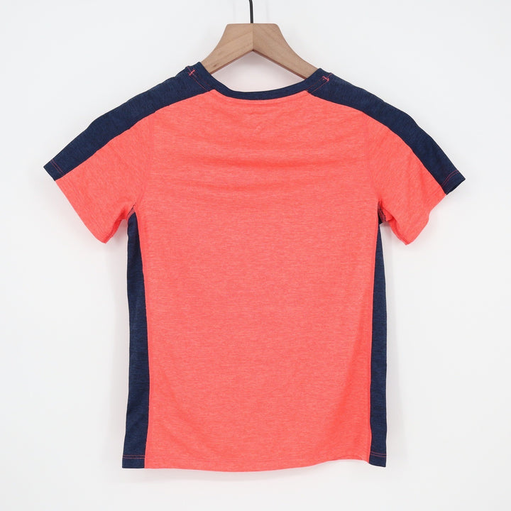 DSG Boys Small 8-9 Pieced Graphic Movement Tee Cabana Coral Navy Basketball 1989