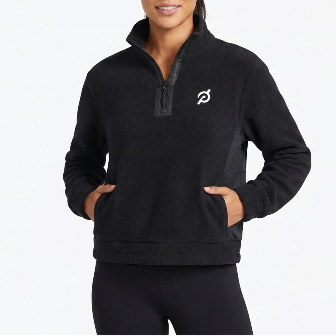 Peloton Pullover Womens S New Heights 1/2 Zip Black Fleece Athletic Excellent