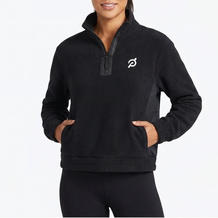 Peloton Pullover Womens S New Heights 1/2 Zip Black Fleece Athletic Excellent