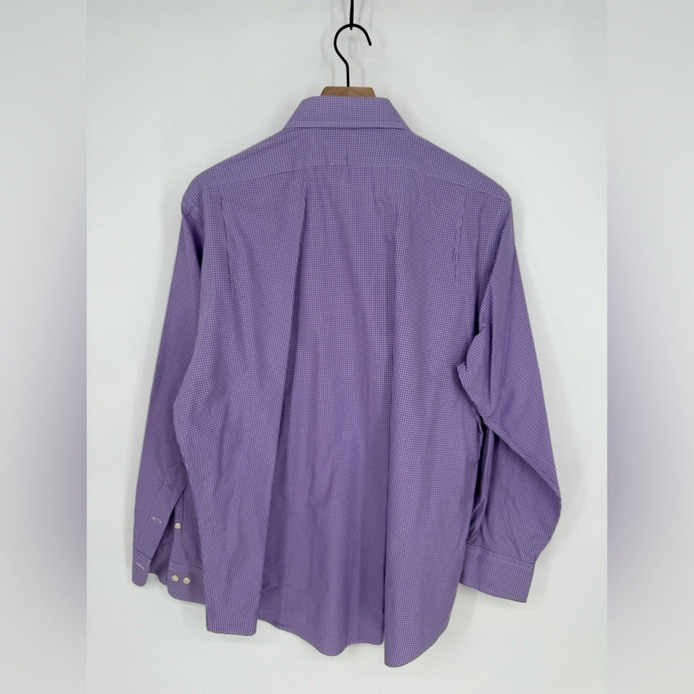 Polo Ralph Lauren Men's Plaid Long Sleeve Purple Button Down Shirt Size 16.5