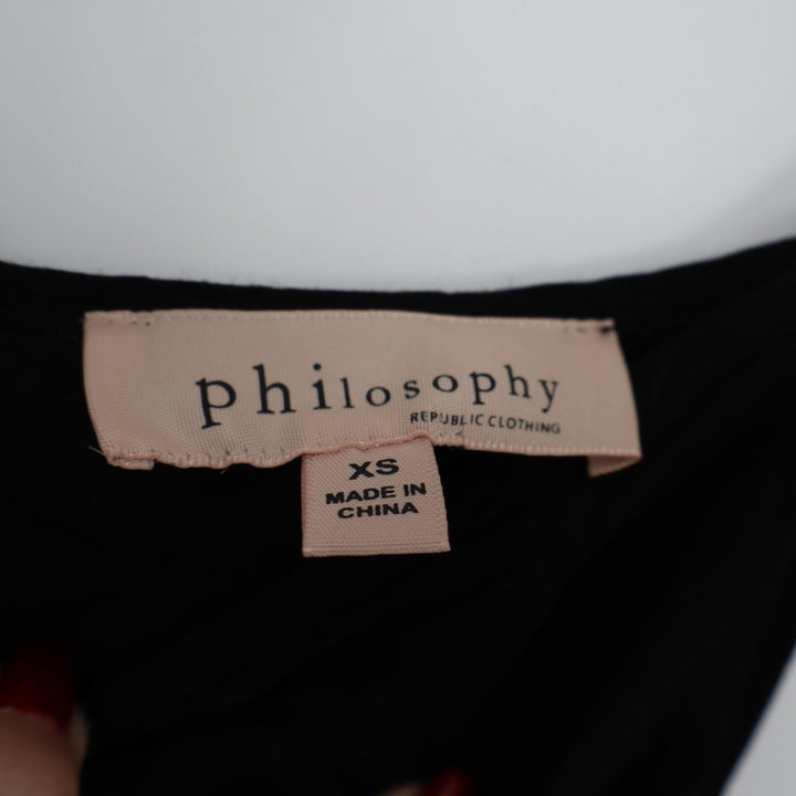 Philosophy Republic Clothing Jumpsuit Womens XS Black White Tie Dye V-Neck Boho