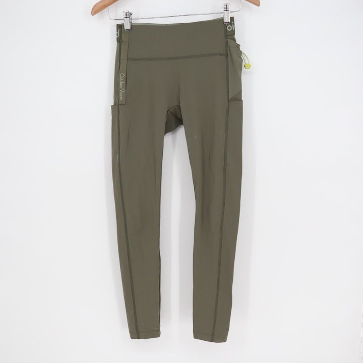 Outdoor Voices All Day Leggings Olive Green Pockets High Rise Workout Size S