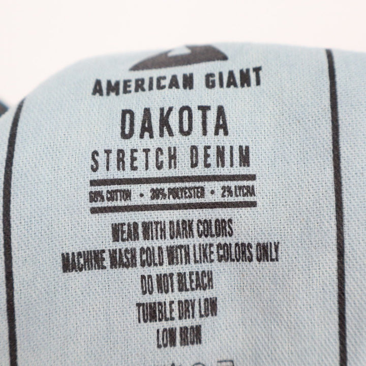 American Giant Dakota Straight Jeans Mens 36x32 Blue Medium Wash Denim Stretch