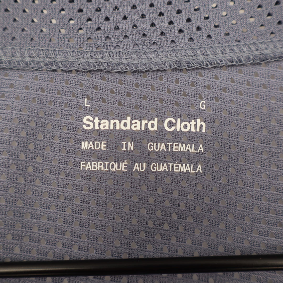 Standard Cloth Football Crop Jersey Womens Large Blue Mesh Short Sleeve Pullover