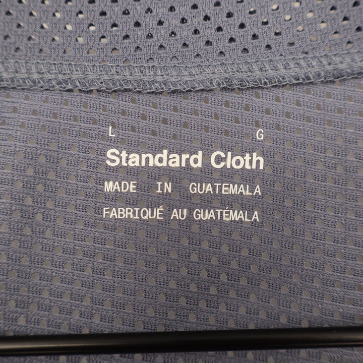Standard Cloth Football Crop Jersey Womens Large Blue Mesh Short Sleeve Pullover