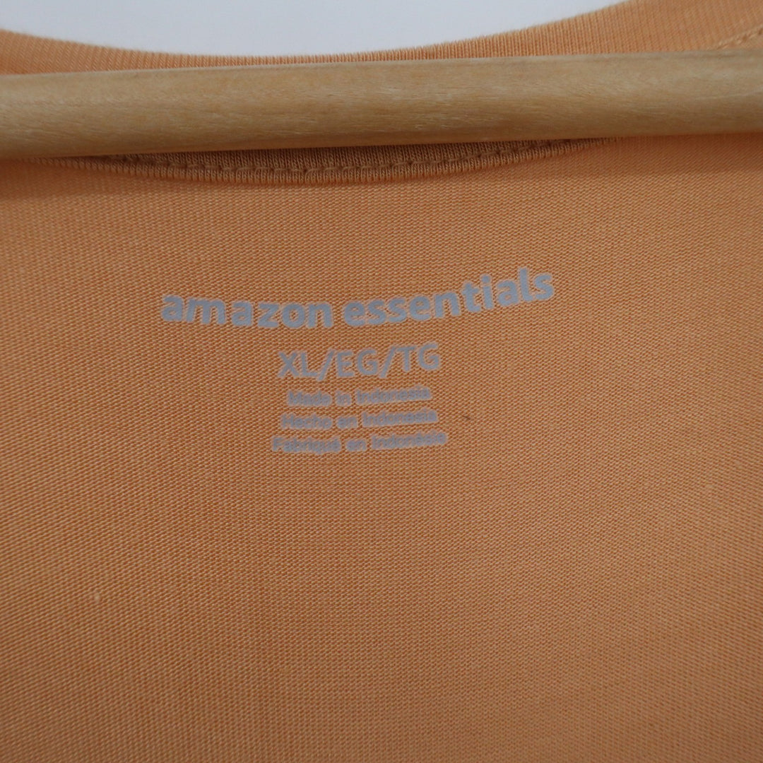 Amazon Essentials Womens XL Apricot Orange V-Neck Short Sleeve T-Shirt Relaxed