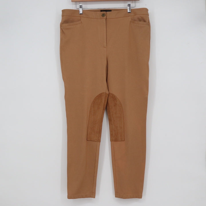 Talbots Camel Tan Equestrian Skinny Ankle Riding Pants with Knee Patches Size 14