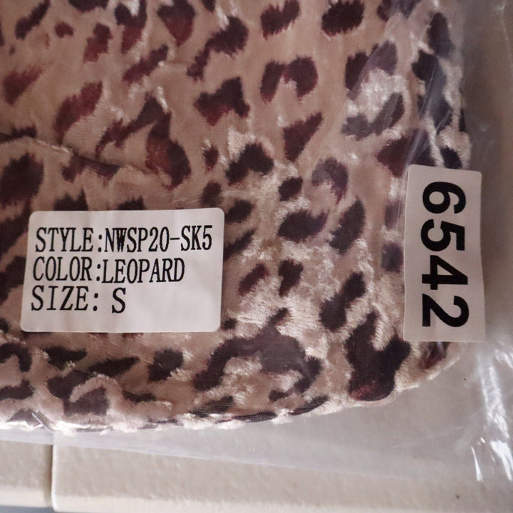 Naked Wardrobe The Statement Leopard Print Draped Ruffle Mini Skirt S