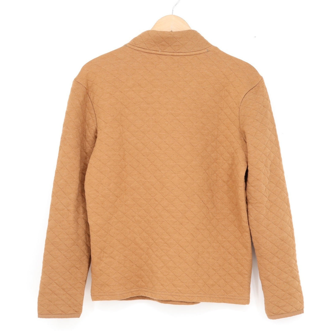 Sonoma Goods For Life Mens Quilted Mock Neck Snap Pullover Brown Large