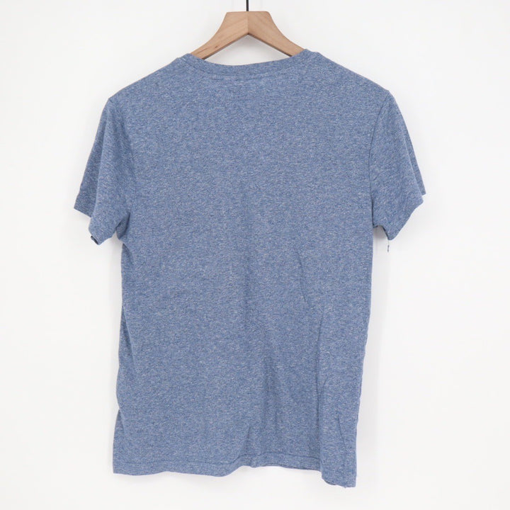 H M Divided Mens Basic Blue Heathered Crew Neck T Shirt Size S
