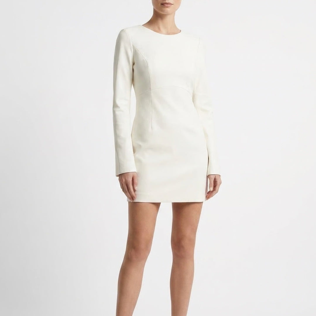 Lulus Sheath Dress Womens XL White Stretch Long Sleeve Round Neck Pullover