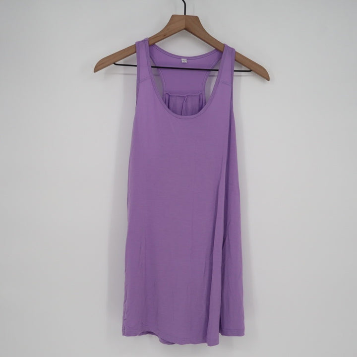 Athletic Tank Top Womens Large Lavender Stretch Scoop Neck Racerback Pullover