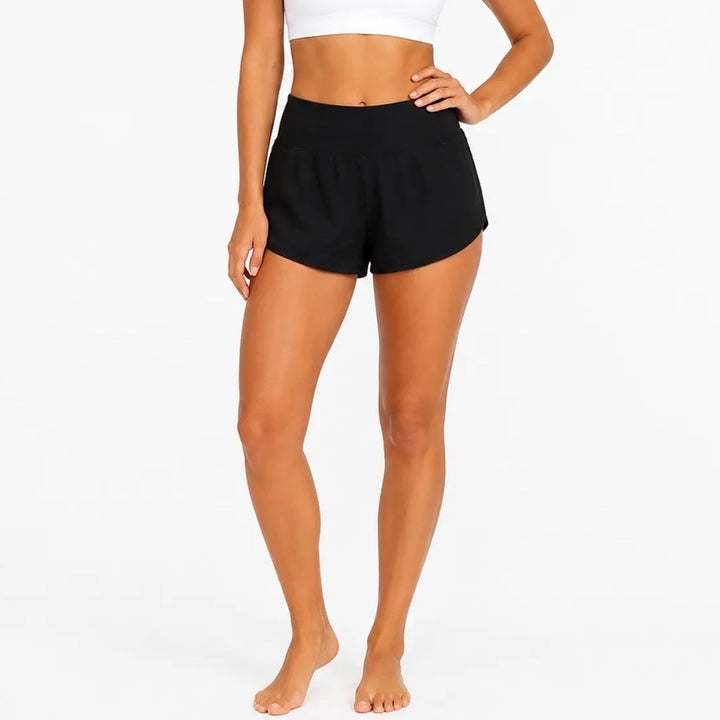Zyia Active Running Shorts Womens Medium Black Athletic Curved Hem Excellent