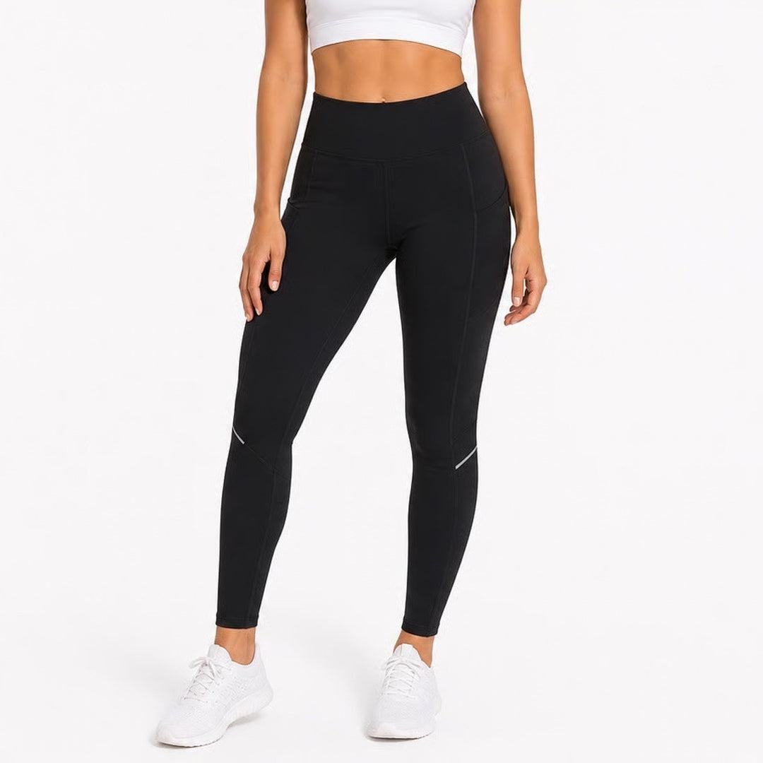 Mondetta Performance Luxury Black Leggings with Pockets and Reflective Trim M