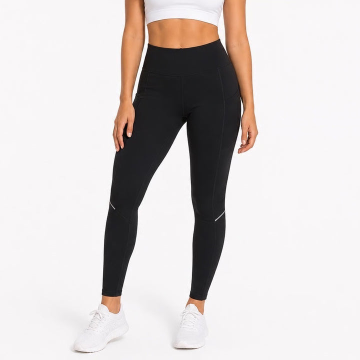 Mondetta Performance Luxury Black Leggings with Pockets and Reflective Trim M