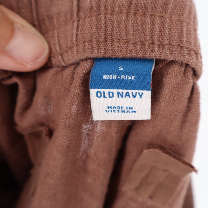 Old Navy Womens Brown Linen Blend High Rise Elastic Waist Shorts Size S