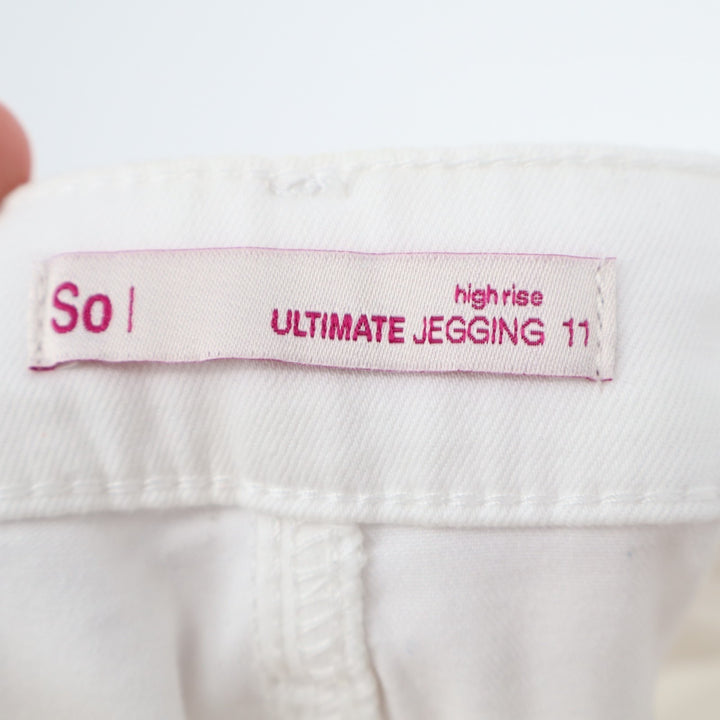 SO High Rise Ultimate Jegging Skinny Jeans Womens 11 White Denim Cotton Stretch