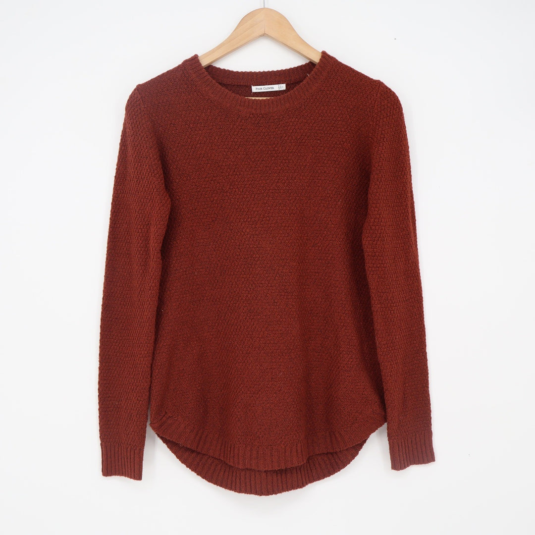 Pink Clover Sweater Women's Small Rust Orange High-Low Excellent