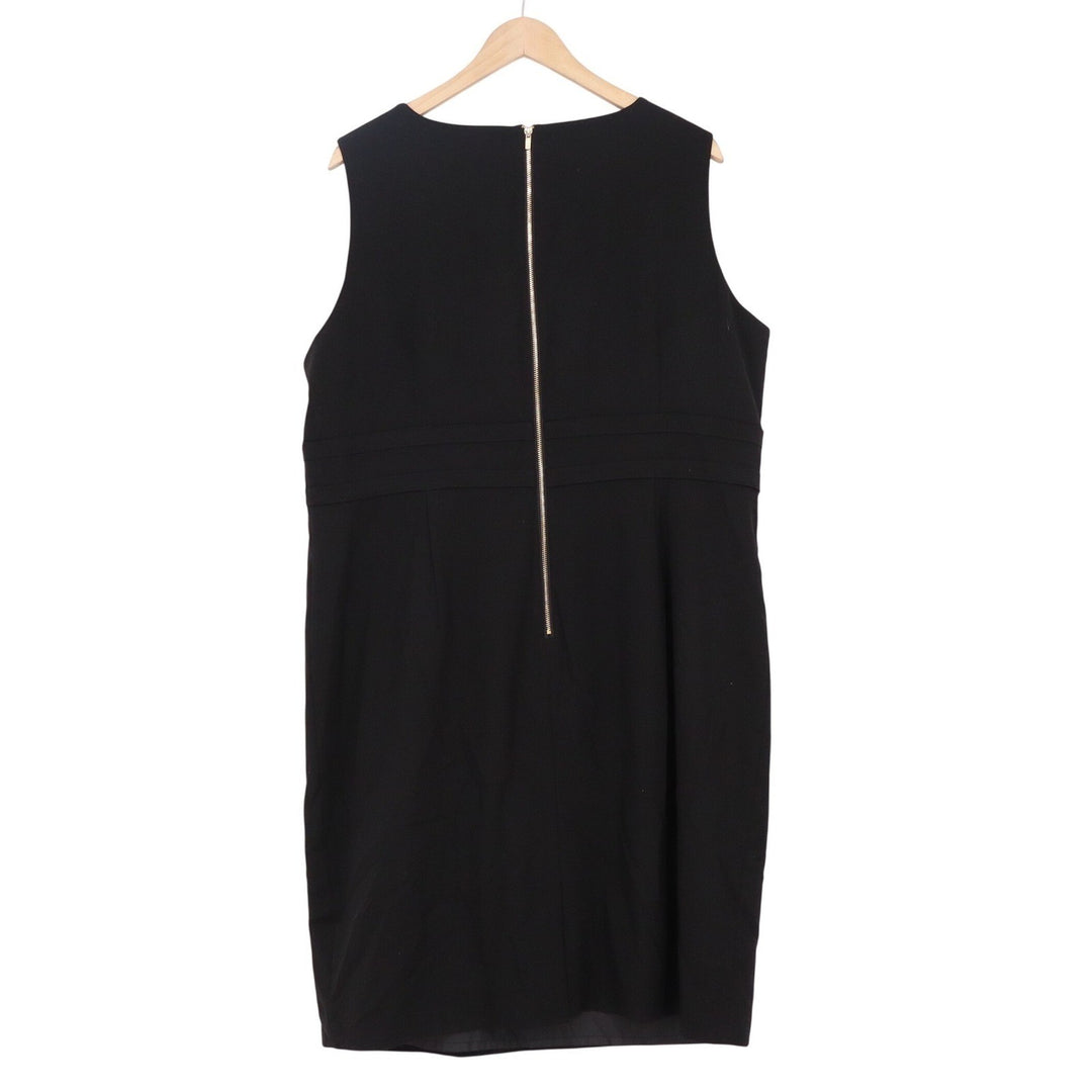 Calvin Klein Womens Black Buckle Waist Sleeveless Sheath Dress 18W