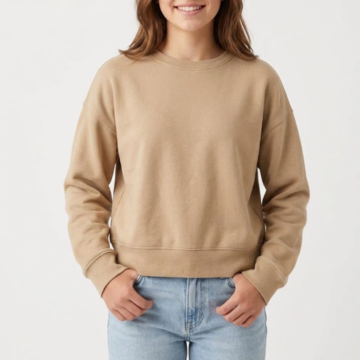 Athletic Works Girls XL 14-16 Tan Crewneck Sweatshirt Fleece