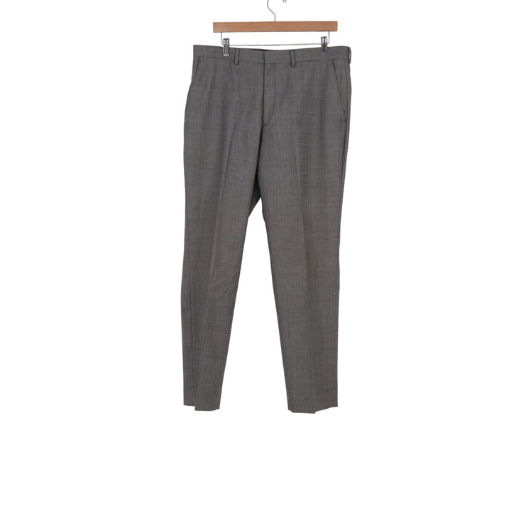 Mens Gray Flat Front Dress Pants Straight Leg Business Formal Trousers 36x31