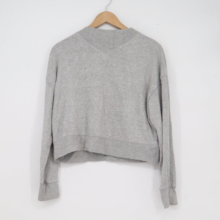Urban Outfitters Womens Small Heather Grey Cropped Crew Neck Sweatshirt Pullover