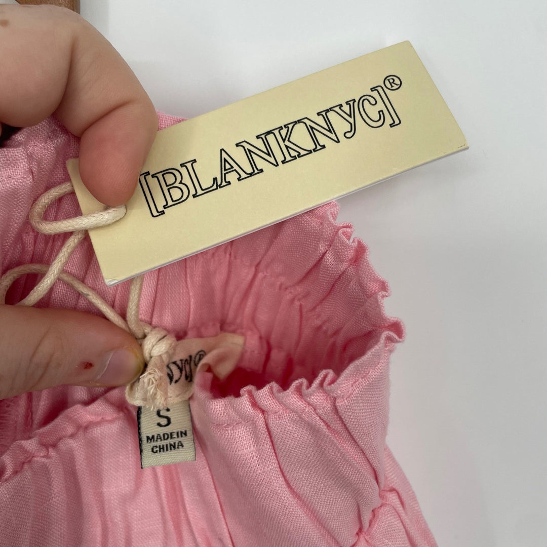 BLANKNYC Womens Flying Solo Pink Linen Blend Elastic Waist Shorts