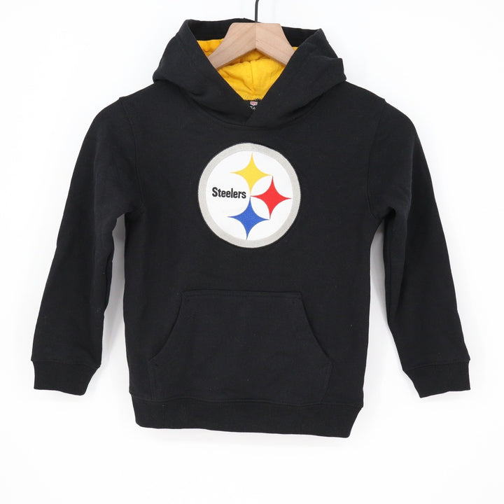 NFL Team Apparel Kids Pittsburgh Steelers Hoodie Black Yellow Size L 7