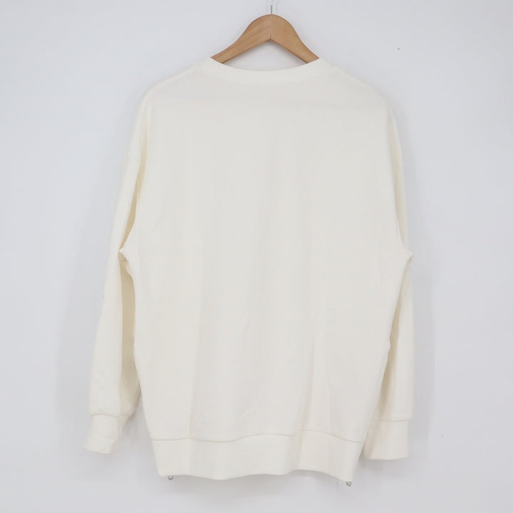 Unbranded Sweatshirt Unisex M Side Zip Ribbed Texture Cream Solid Good