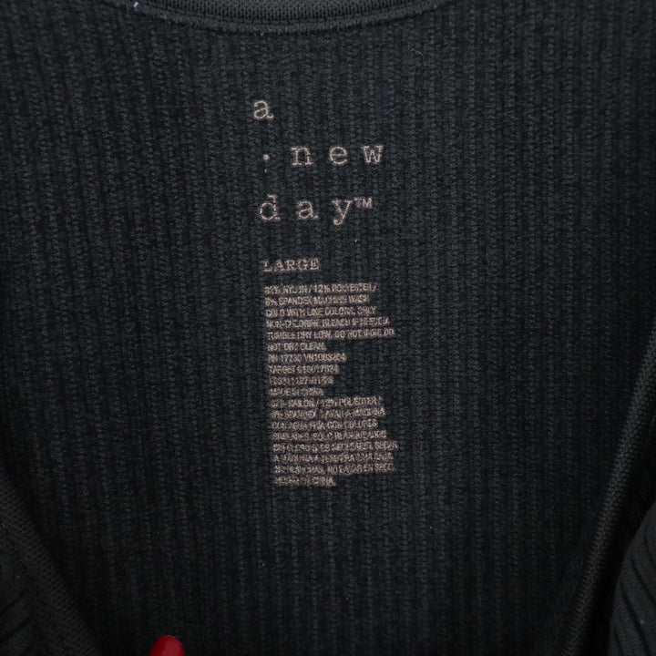A New Day Women's Ribbed Seamless Tank Top Dark Green Scoop Neck Large