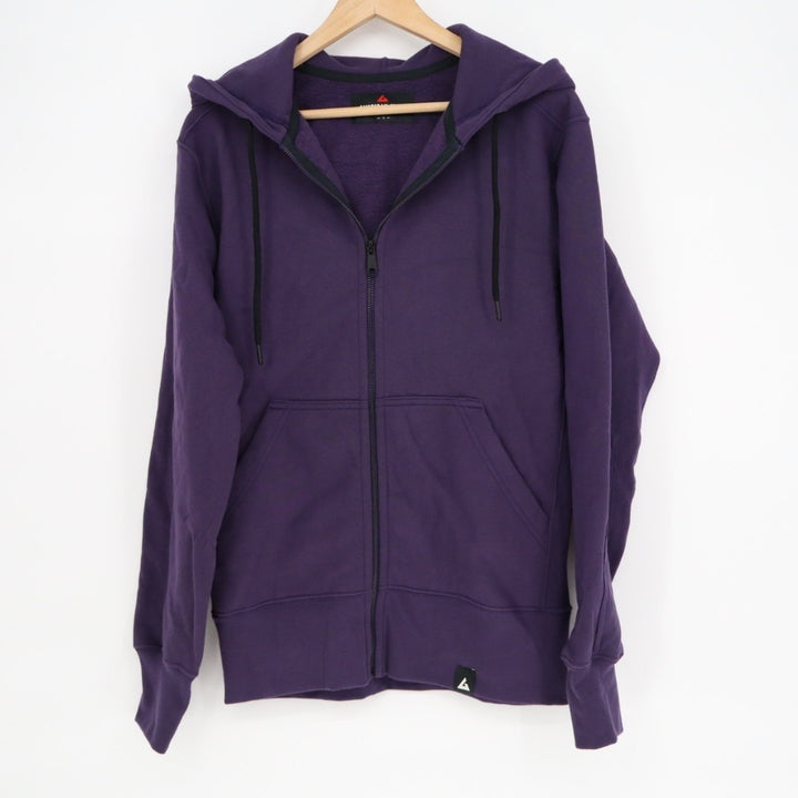 American Giant Hoodie Mens Small Purple Logo Fleece Lined Cotton Winter Full Zip