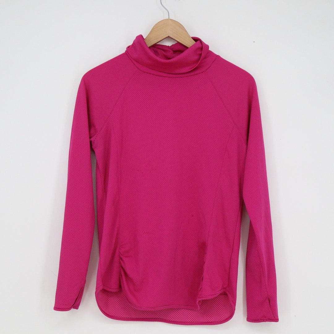 Active8 Womens Funnel Neck Performance Top Pink Long Sleeve Thumbholes Size M