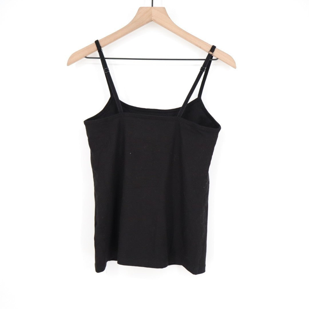Charter Club Intimates Cami Top Womens S Black Cotton Stretch Spaghetti Strap