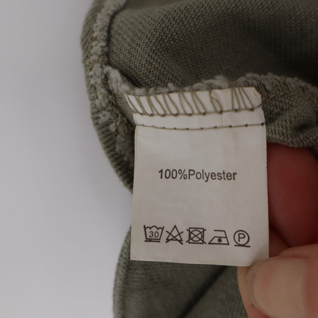 Cropped Vest Womens M Olive Green Denim Spread Collar Button Front Patch Pockets