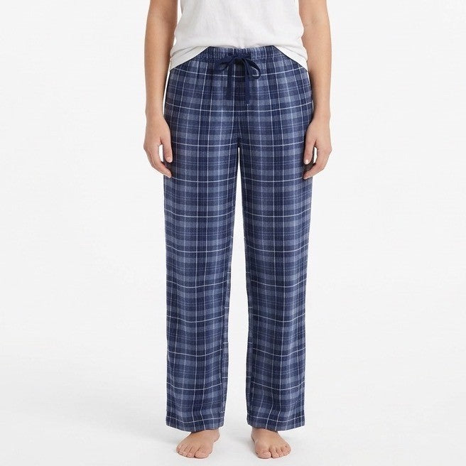 Charter Club Intimates Pajama Pants Womens M Blue Bennet Plaid Cotton Sleepwear