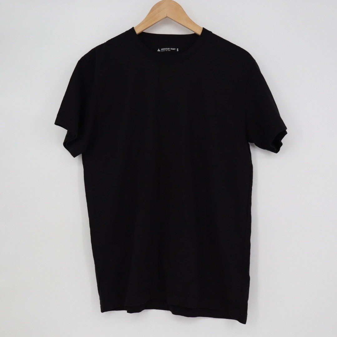 American Giant Classic Black Crew Neck T Shirt Made in USA Size S