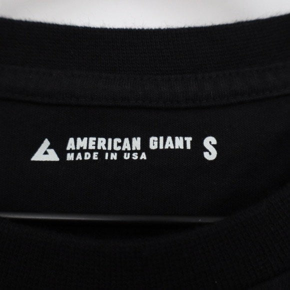 American Giant Mens Pocket T-Shirt Black Short Sleeve Crew Neck Cotton Small USA