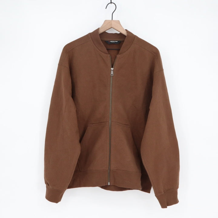 American Giant Fleece Bomber Jacket Mens Large Cocoa Cotton Relaxed Fit Full Zip
