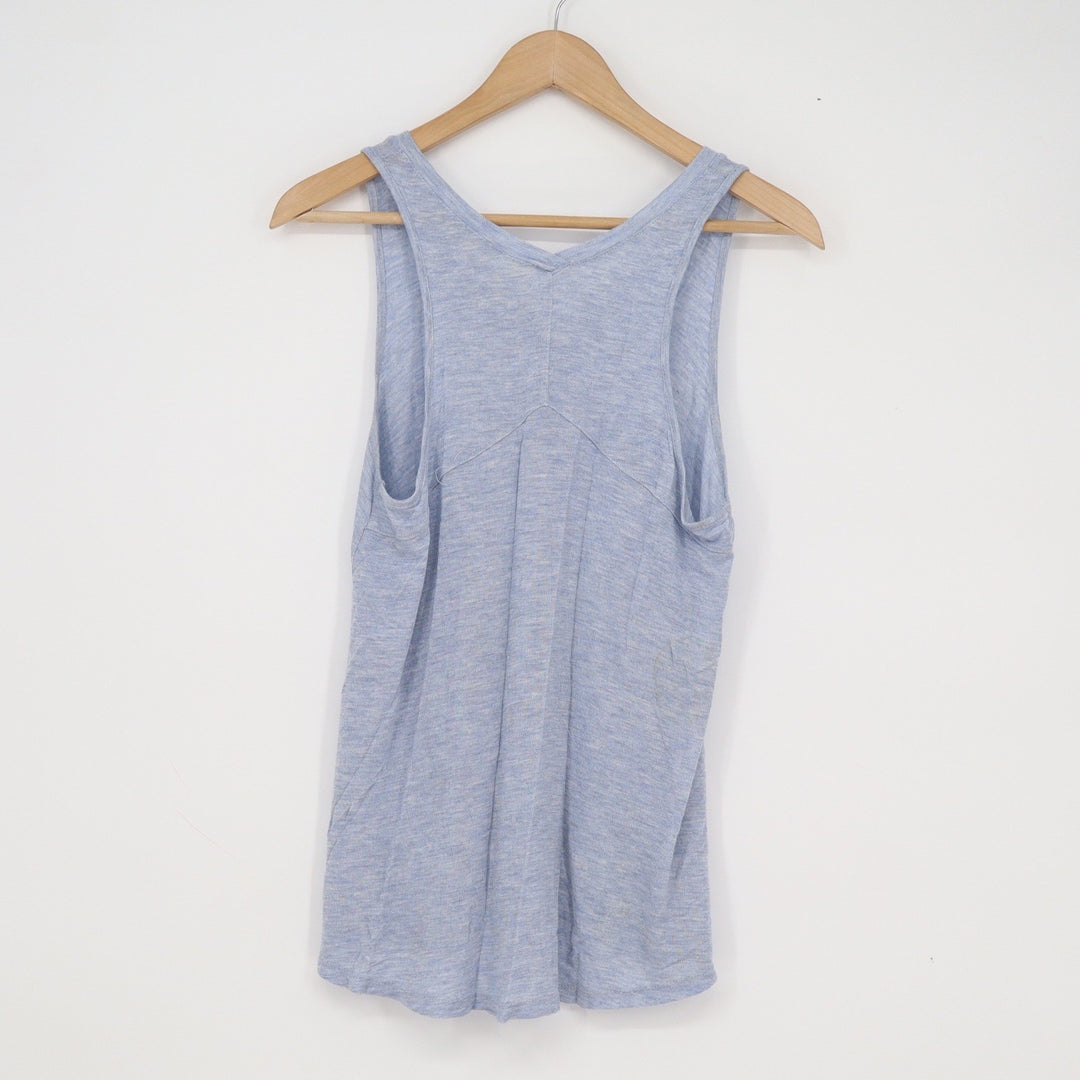 Tresics Womens V-Neck Sleeveless Tank Top Heather Blue Small