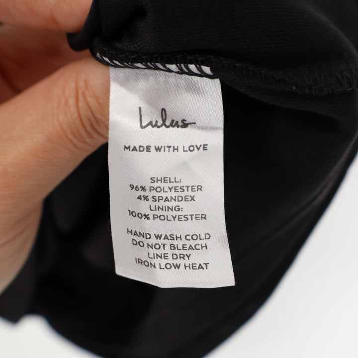 Lulus Black Sleeveless Twisted Cowl Neck Bodycon Mini Dress Large New