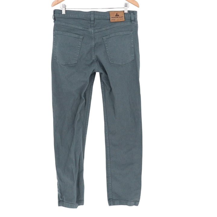 American Giant Roughneck Jeans Mens 32X30 Teal Canvas Cotton Stretch Skinny Leg