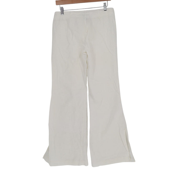 Express Pants Womens 5/6 White Coin Pocket Drawstring Waist Ankle Slit Wide Leg