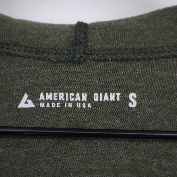 American Giant Full Zip Hoodie Green Heathered Size S Made in USA Casual Comfort