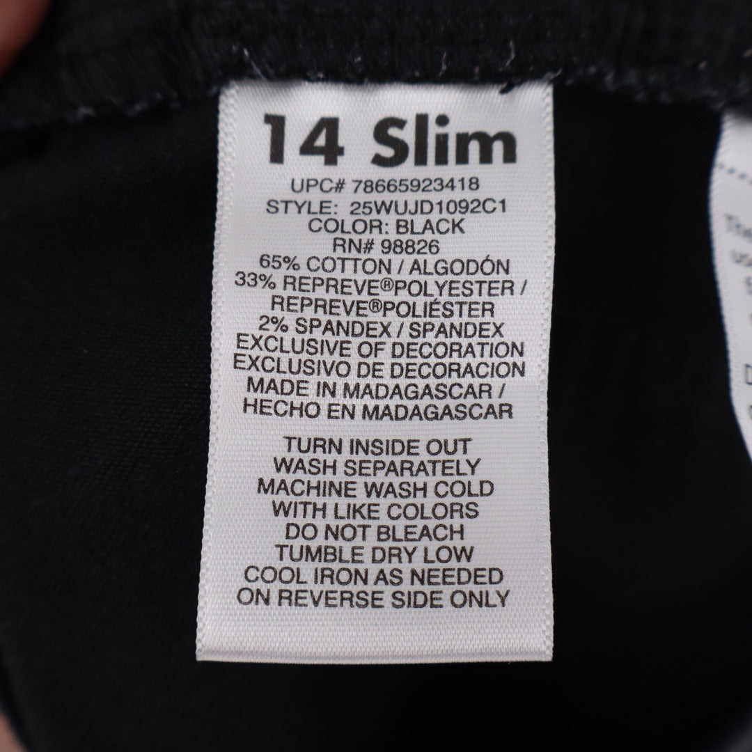 Jordache Girls Black Skinny Jeans Size 14 Slim Stretch Denim