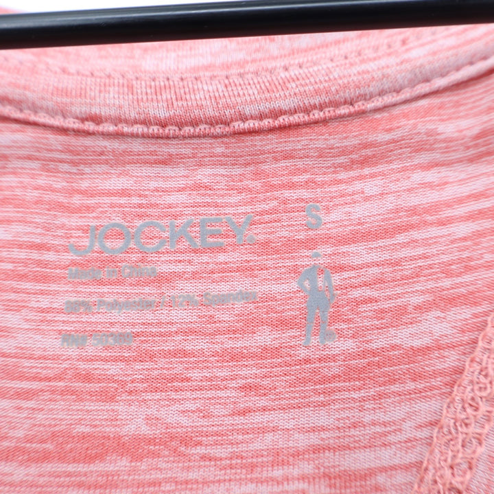 Jockey Sport Womens Small Coral Pink Space Dye Racerback Activewear Tank Top S