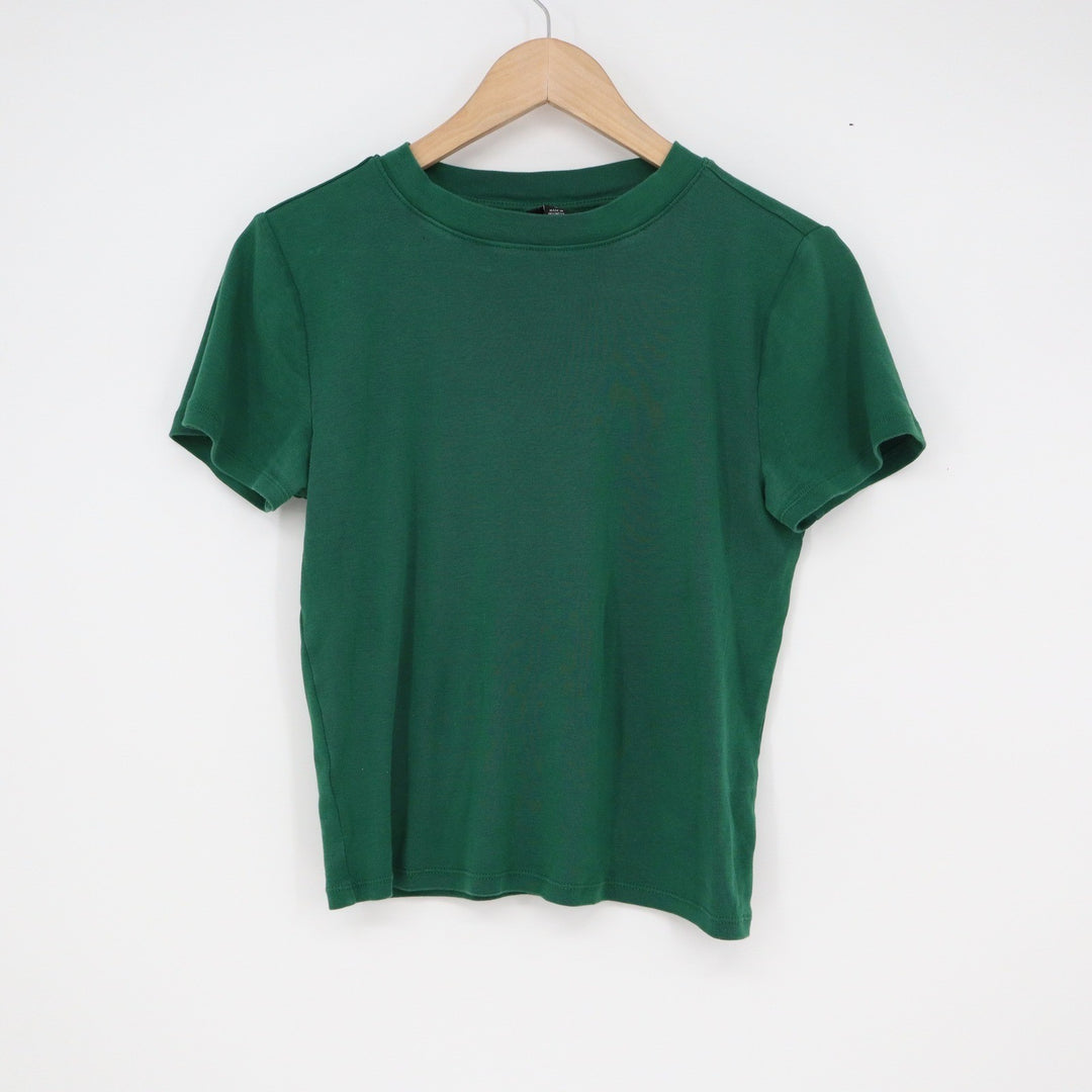 Ann Taylor Mens Green 100% Cotton Short Sleeve Crew Neck Basic Tee Shirt Size M