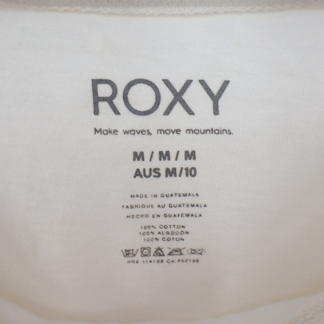 Roxy Womens Salty Graphic Crop T-Shirt Egret Off-White Size M