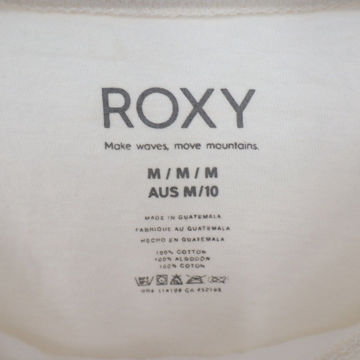 Roxy Womens Salty Graphic Crop T-Shirt Egret Off-White Size M