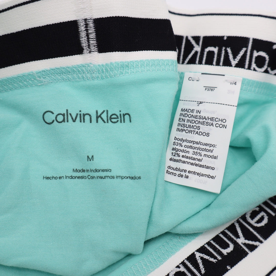 Calvin Klein Womens Bikini Underwear Aqua Green Logo Waistband Medium F3787