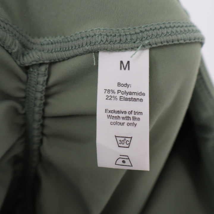 Sage Green High Waisted Scrunch Butt Flare Leggings with Side Slits Size M